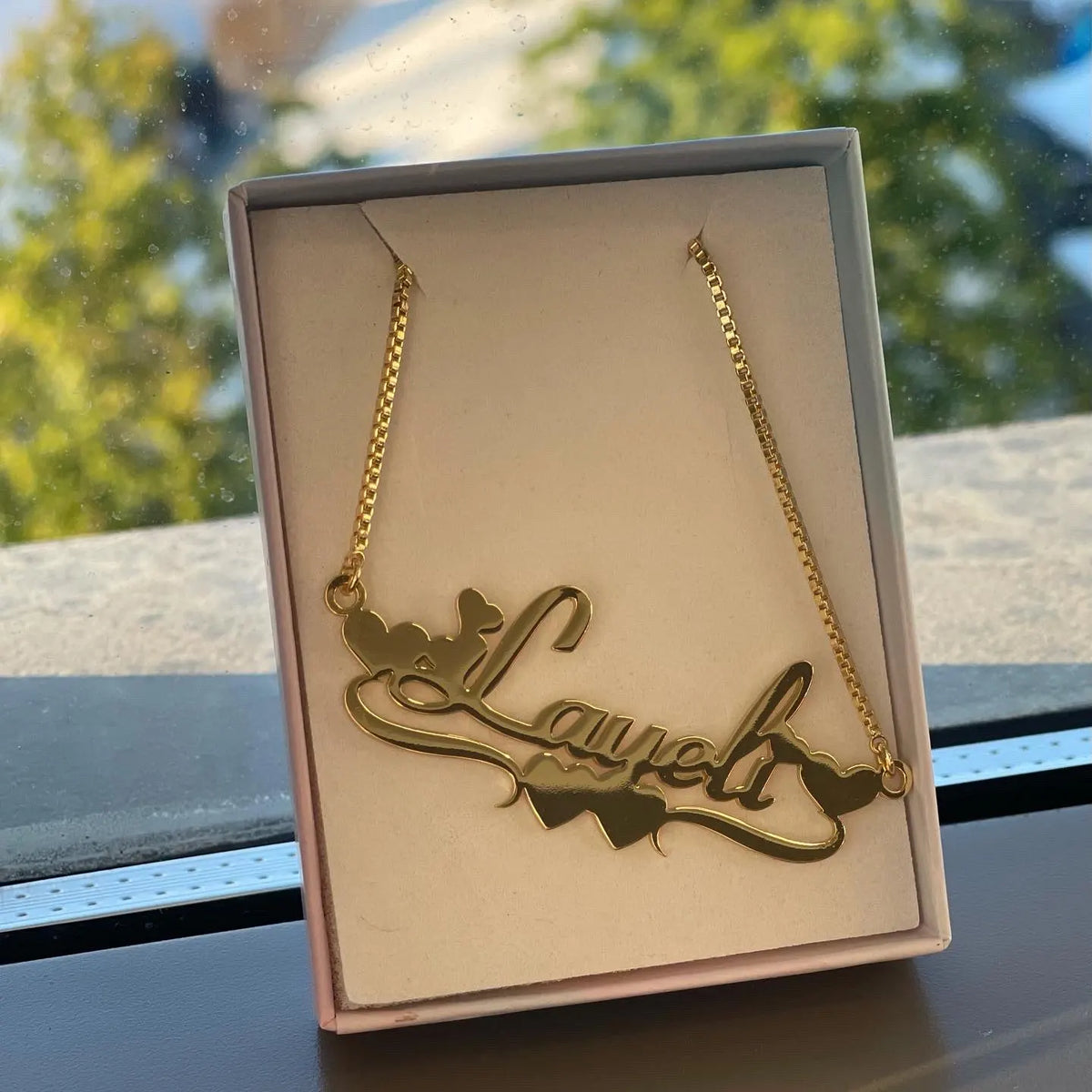 DOREMI Stainless Steel Handmade Custom Name Personalized Name Necklaces for Women Jewelry Gold Filled Heart Statement Choker